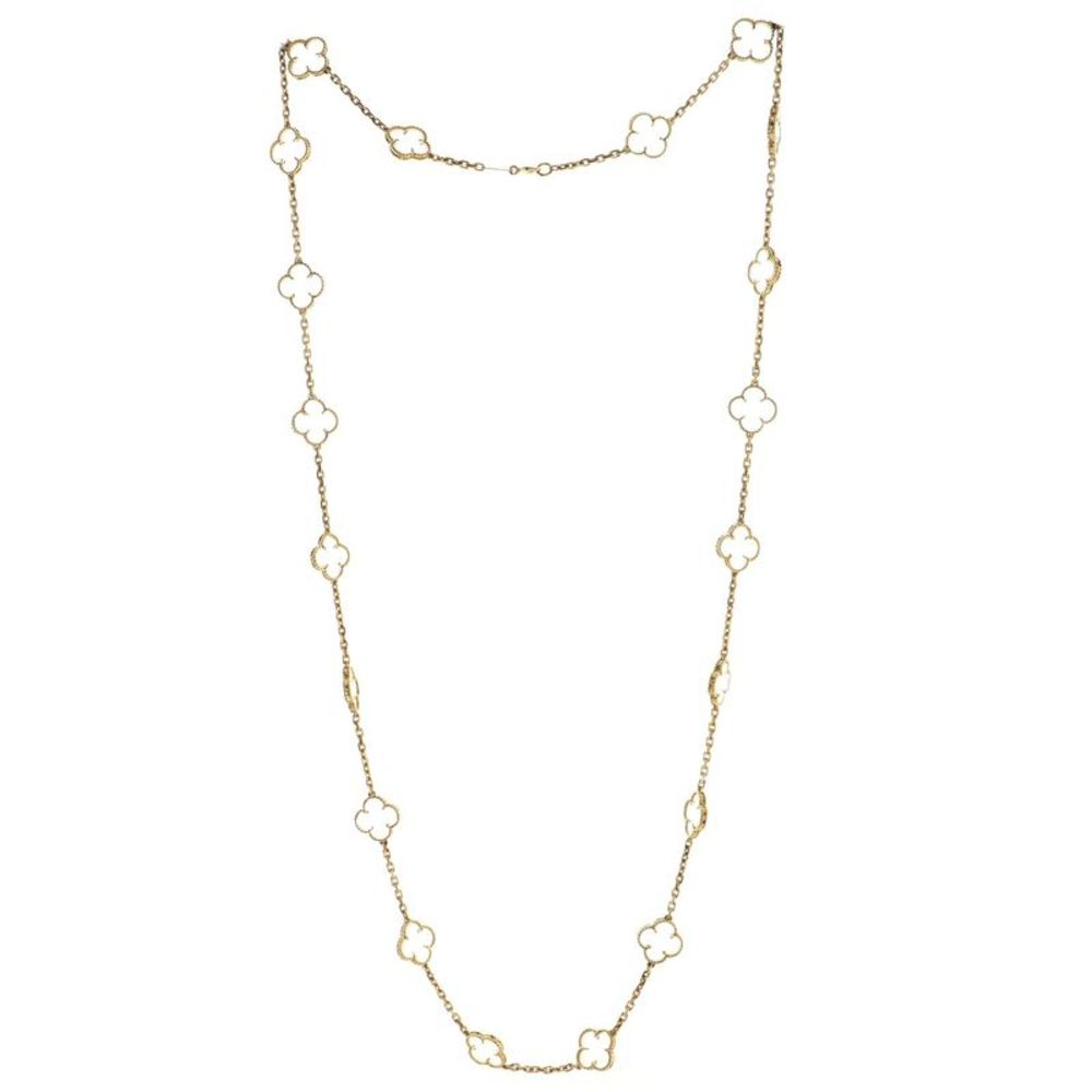 Van Cleef & Arpels Vintage Alhambra 20 Motifs Necklace 18K Yellow Gold and Rock - Picture 2 of 4